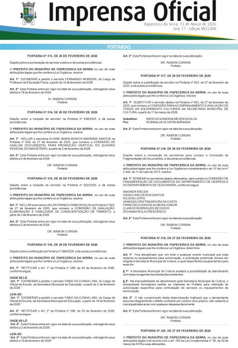 Imprensa Oficial 1167