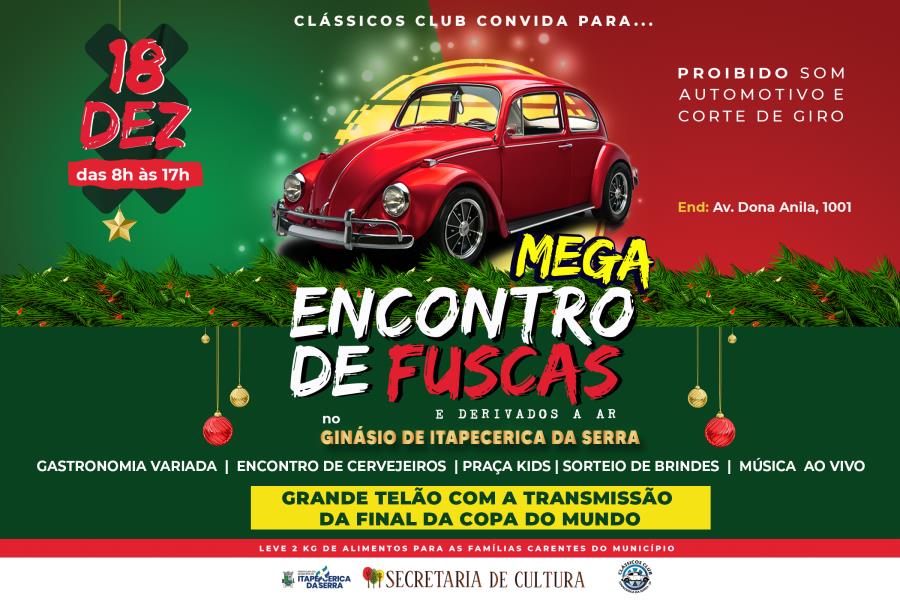 Domingo (18) tem Encontro de Fuscas e Derivados a ar no Ginásio de Esportes
