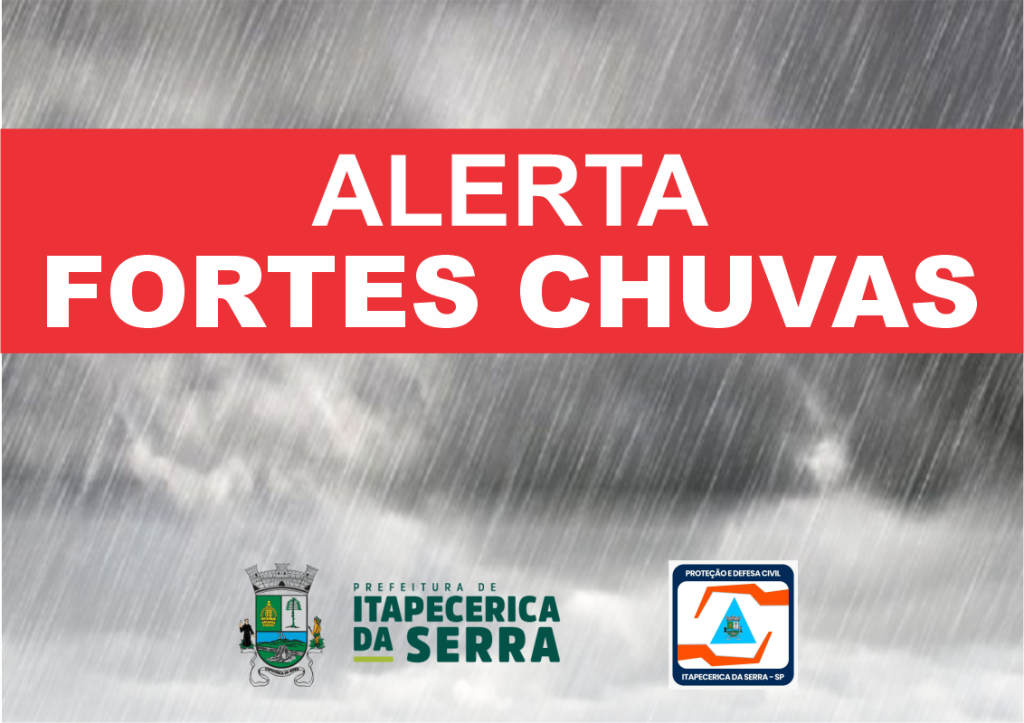 Atenção: fortes chuvas e ventos em Itapecerica da Serra neste fim de semana