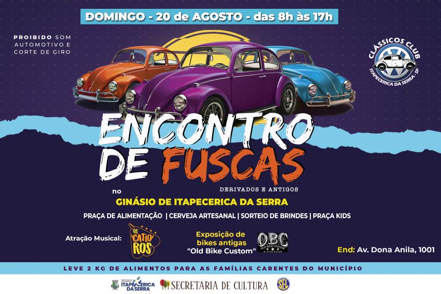 Ginásio de Esportes recebe Encontro de Fuscas dia 20 de agosto