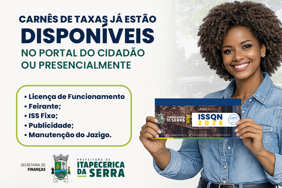 Prefeitura divulga alteração no calendário de vencimentos do ISSQN, Taxa de Licença de Funcionamento e Feirante