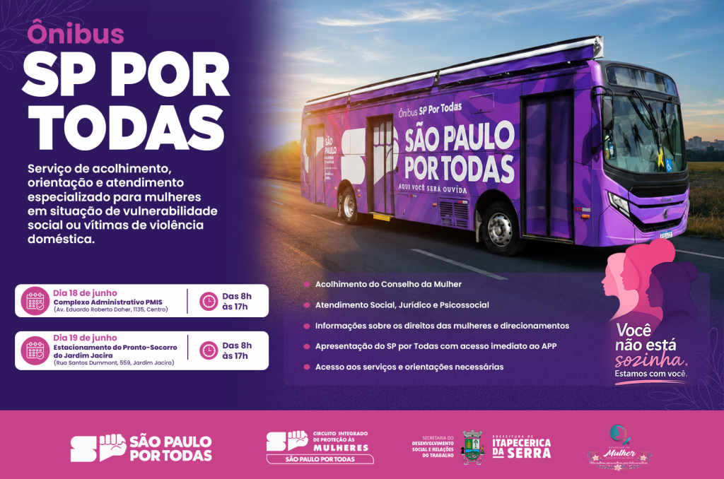 Itapecerica da Serra recebe Ônibus SP Por Todas com atendimento especializado às mulheres