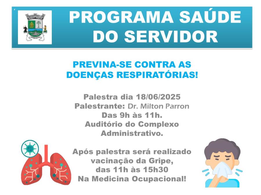 Programa Saúde do Servidor promove palestra e vacinação dia 18/6