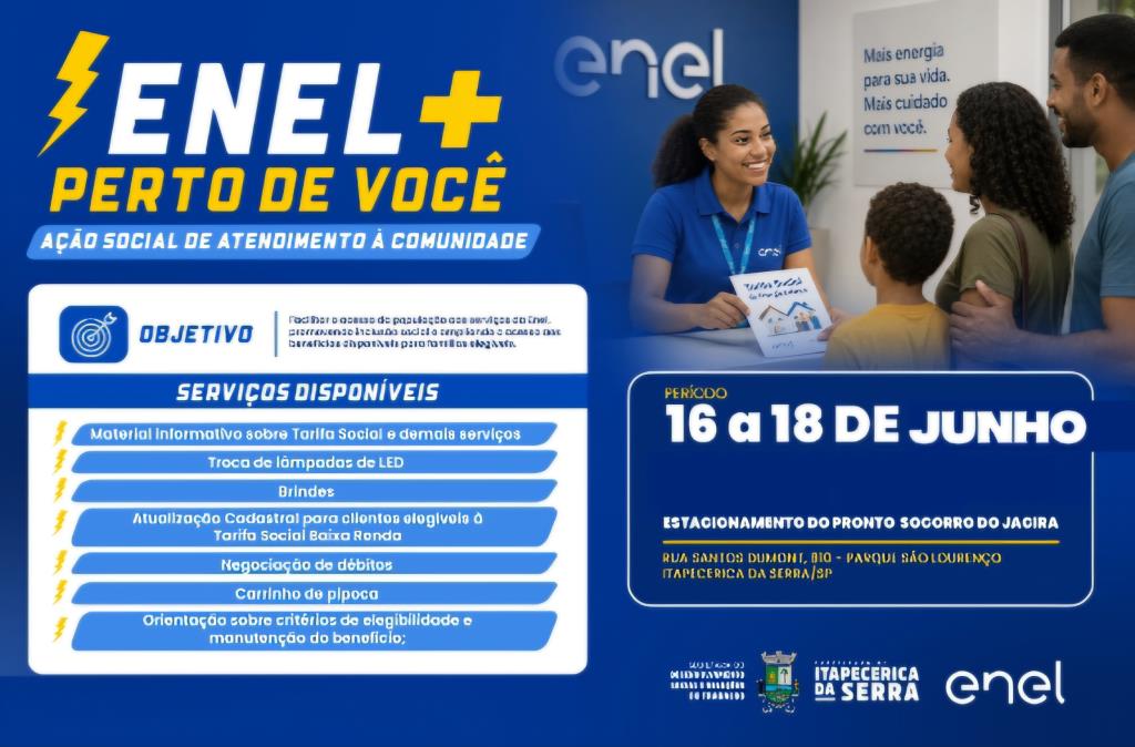 Enel promove ação social de atendimento à comunidade no Jardim Jacira