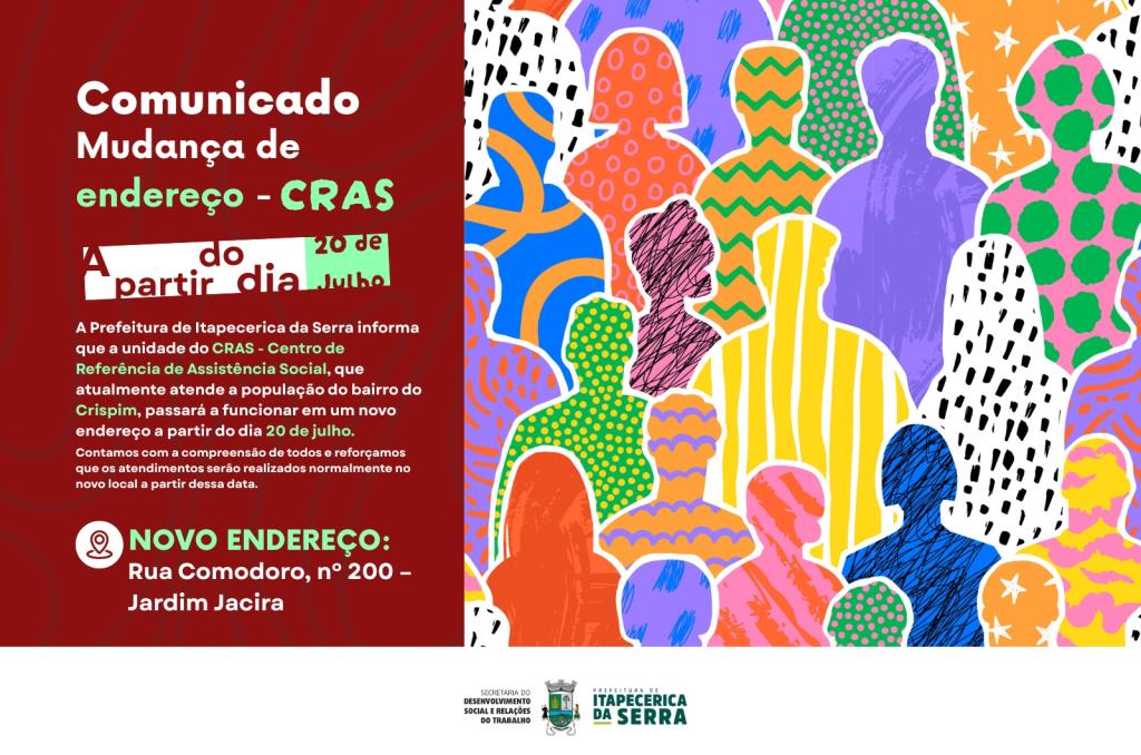 Comunicado de mudança de endereço - CRAS