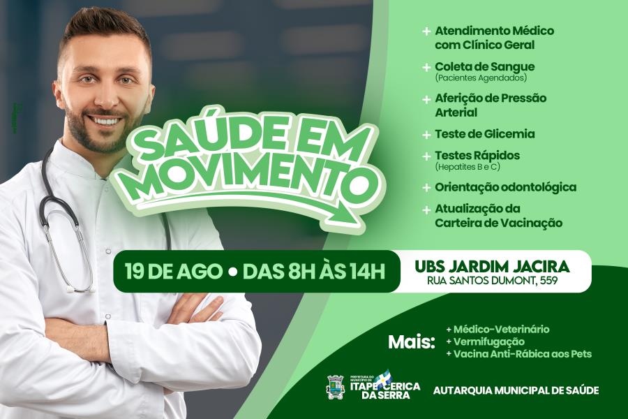 Saúde em Movimento: Agora é a vez da UBS do Jardim Jacira receber ação da Autarquia