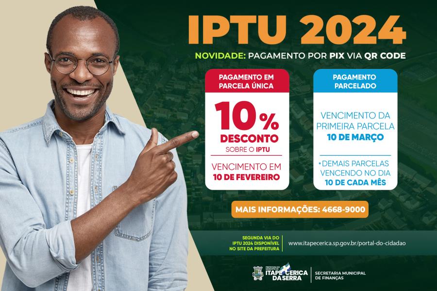 IPTU 2024: Disponível no Portal do Cidadão