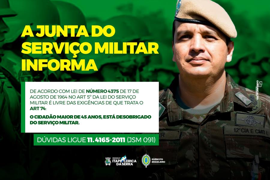 A Junta do Serviço Militar informa: