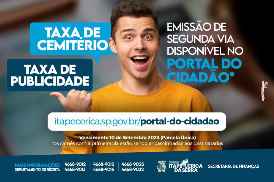 Taxa de Cemitério e da Taxa de Publicidade estão disponíveis no Portal do Cidadão
