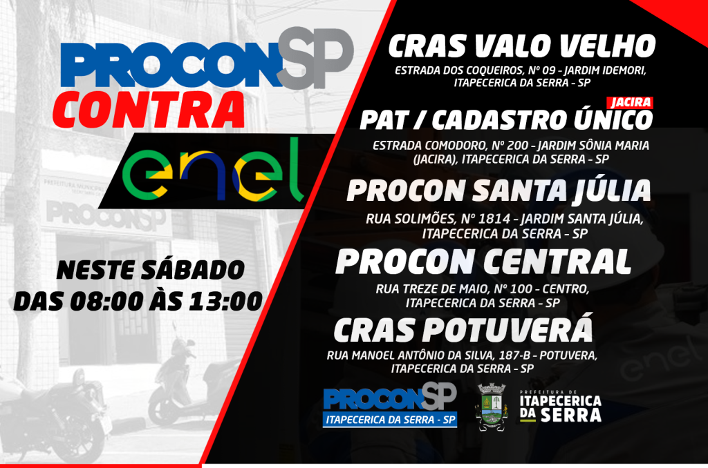 Procon oferece neste sábado postos de orientação sobre ressarcimento da falta de energia