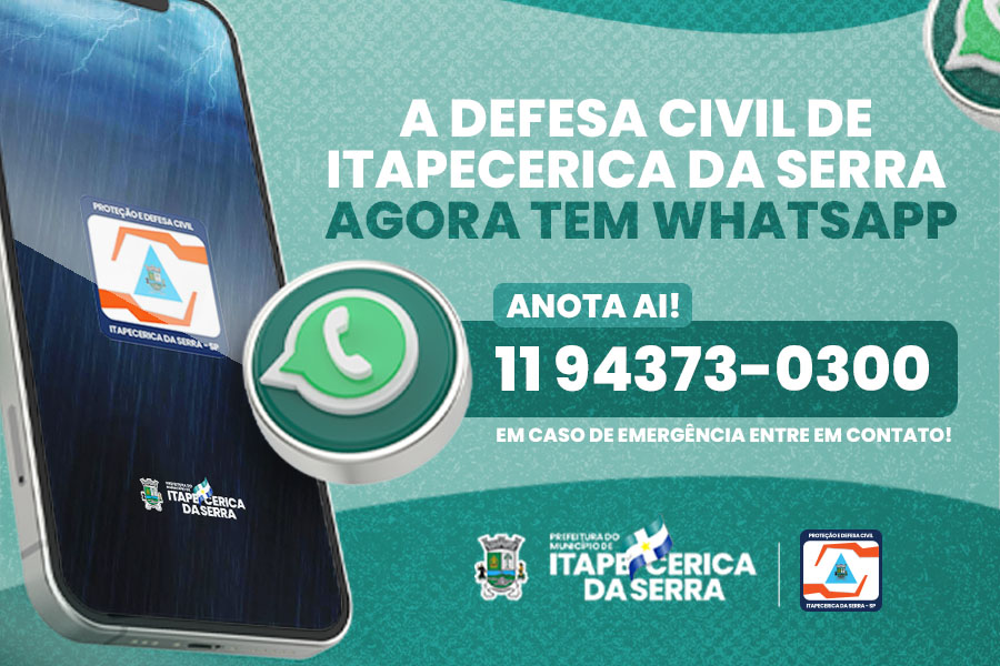 Defesa Civil de Itapecerica da Serra lança serviço via Whatsapp