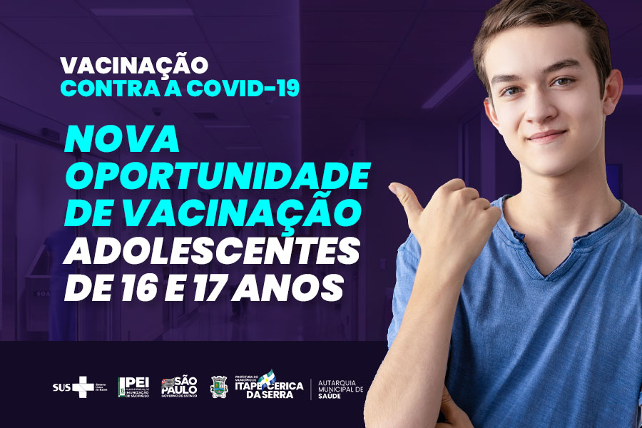 Autarquia da Saúde divulga data para repescagem da vacinação dos adolescentes de 16 e 17 anos