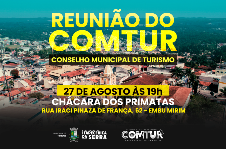 COMTUR realiza reunião no próximo dia 27 de agosto