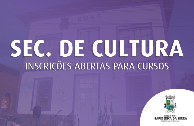 Inscrições abertas para cursos na Secretaria de Cultura