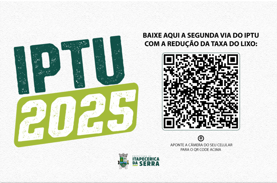 Prefeitura disponibiliza acesso via QR Code a 2ª via do IPTU com redução da Taxa do Lixo