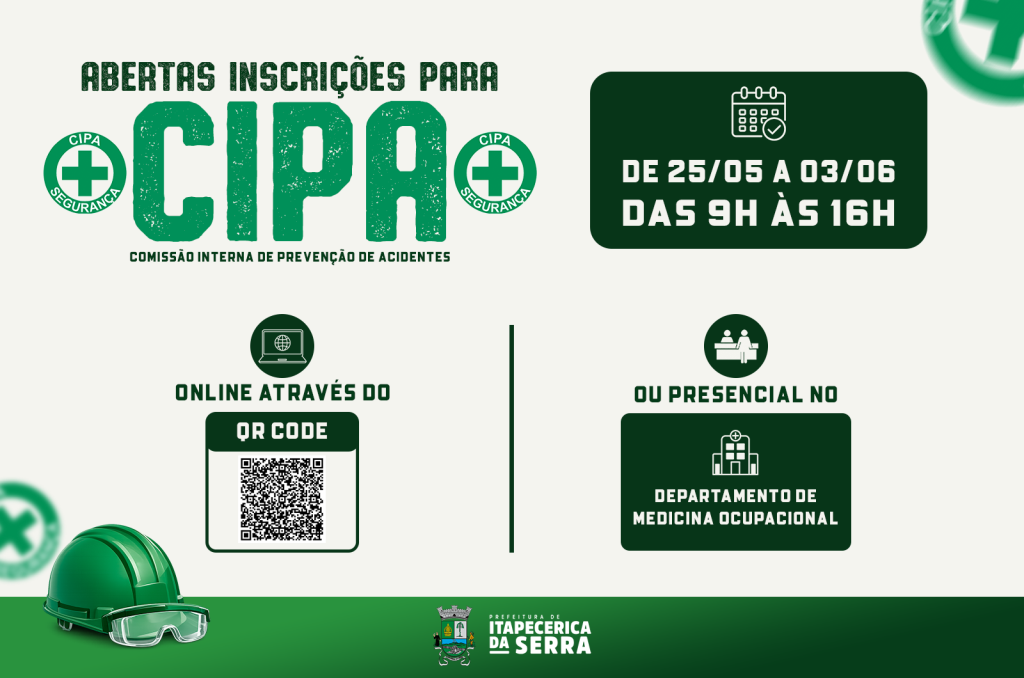 Prefeitura abre inscrições para a CIPA 2026 voltada aos servidores municipais