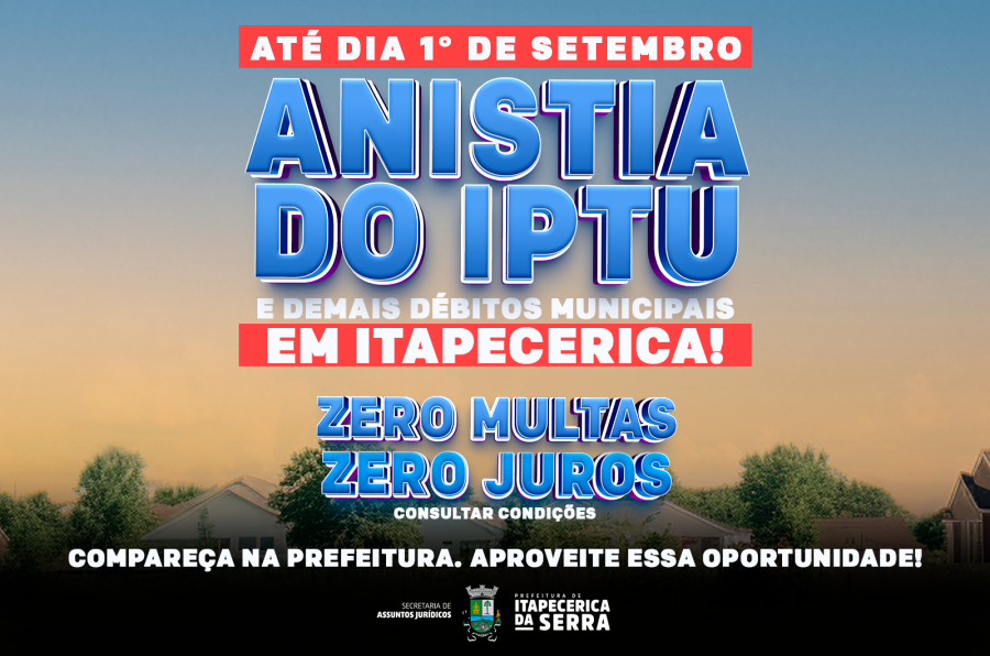 Anistia: Últimos dias para aderir ao Refis Municipal