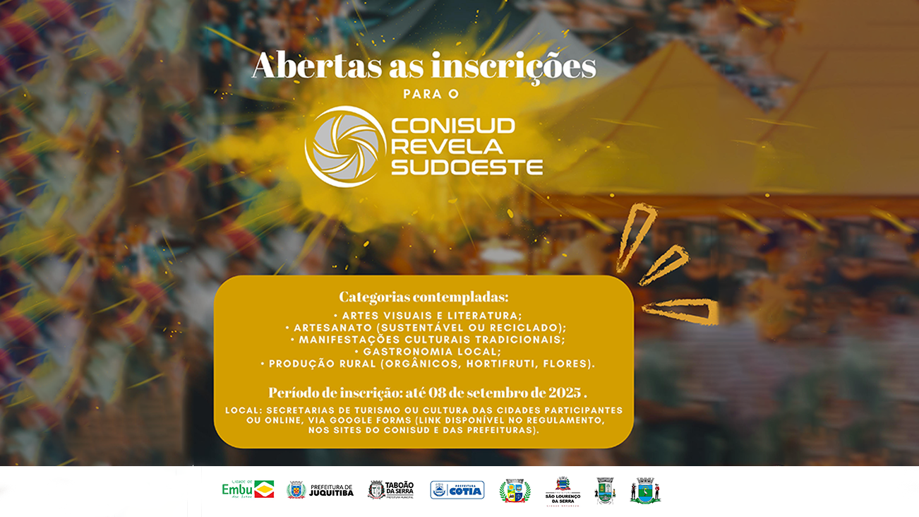 Segundo CONISUD Revela Sudoeste está com inscrições abertas!