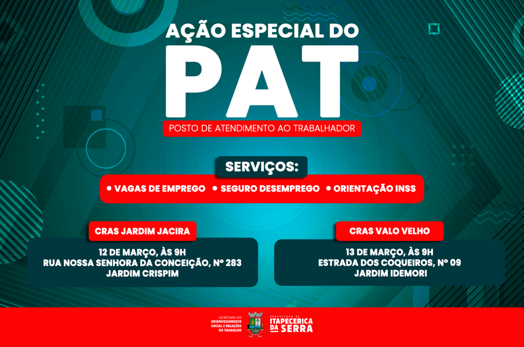 PAT realiza ação itinerante nos CRAS Jardim Jacira e Valo Velho