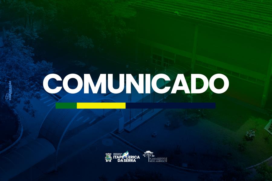 COMUNICADO – Secretaria de Planejamento e Meio Ambiente