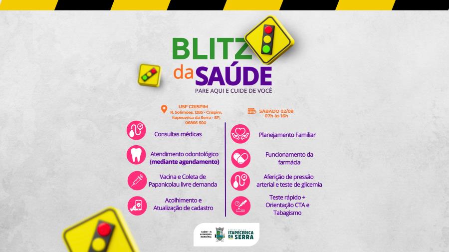 Autarquia promove Blitz da Saúde neste sábado no Crispim