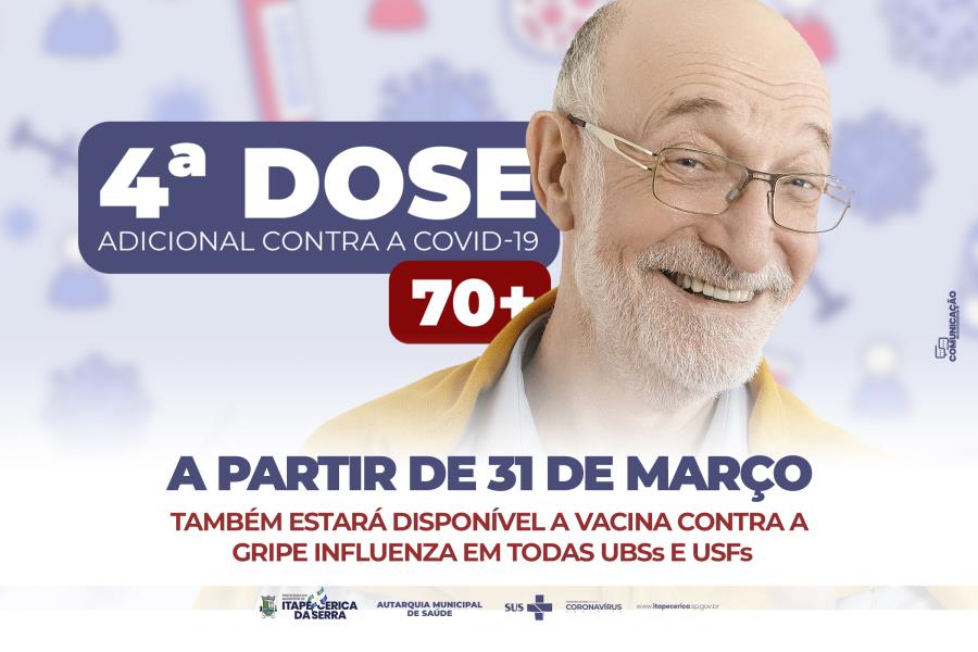 Começa nesta quinta-feira a aplicação da vacina contra a gripe Influenza e Covid-19, em pessoas com 70 anos ou mais