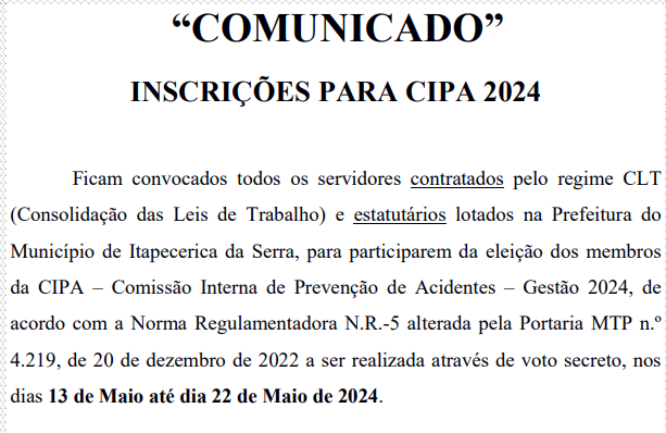 COMUNICADO