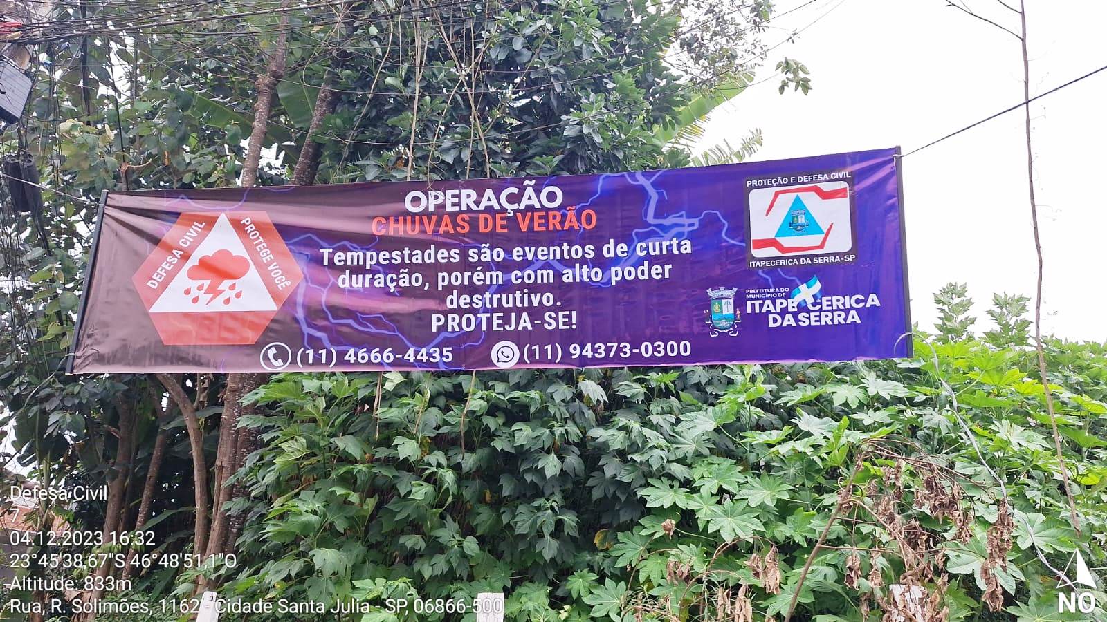 Defesa Civil de Itapecerica da Serra inicia Operação Chuvas de Verão com campanha de conscientização