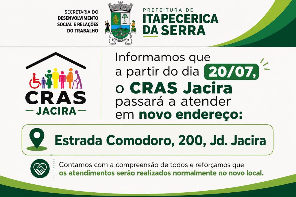 Comunicado de mudança de endereço - CRAS