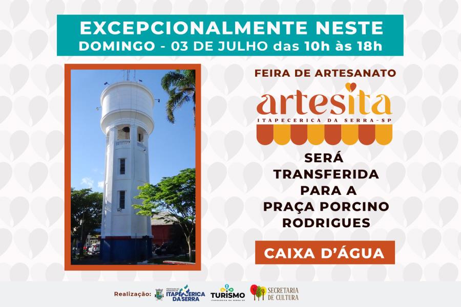 Neste domingo dia 3, a Artesita acontece na Praça da Caixa D’água