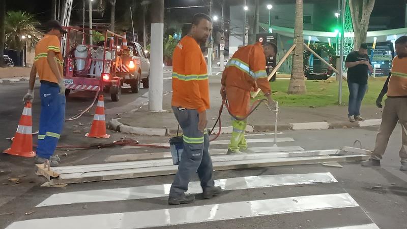 Centro da cidade recebe grande ação de sinalização viária