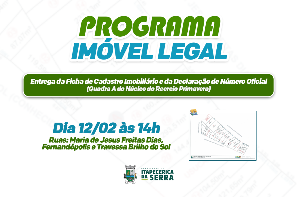 Prefeitura de Itapecerica da Serra realiza a entrega do cadastro imobiliário e número oficial da Quadra A do Núcleo do Recreio Primavera