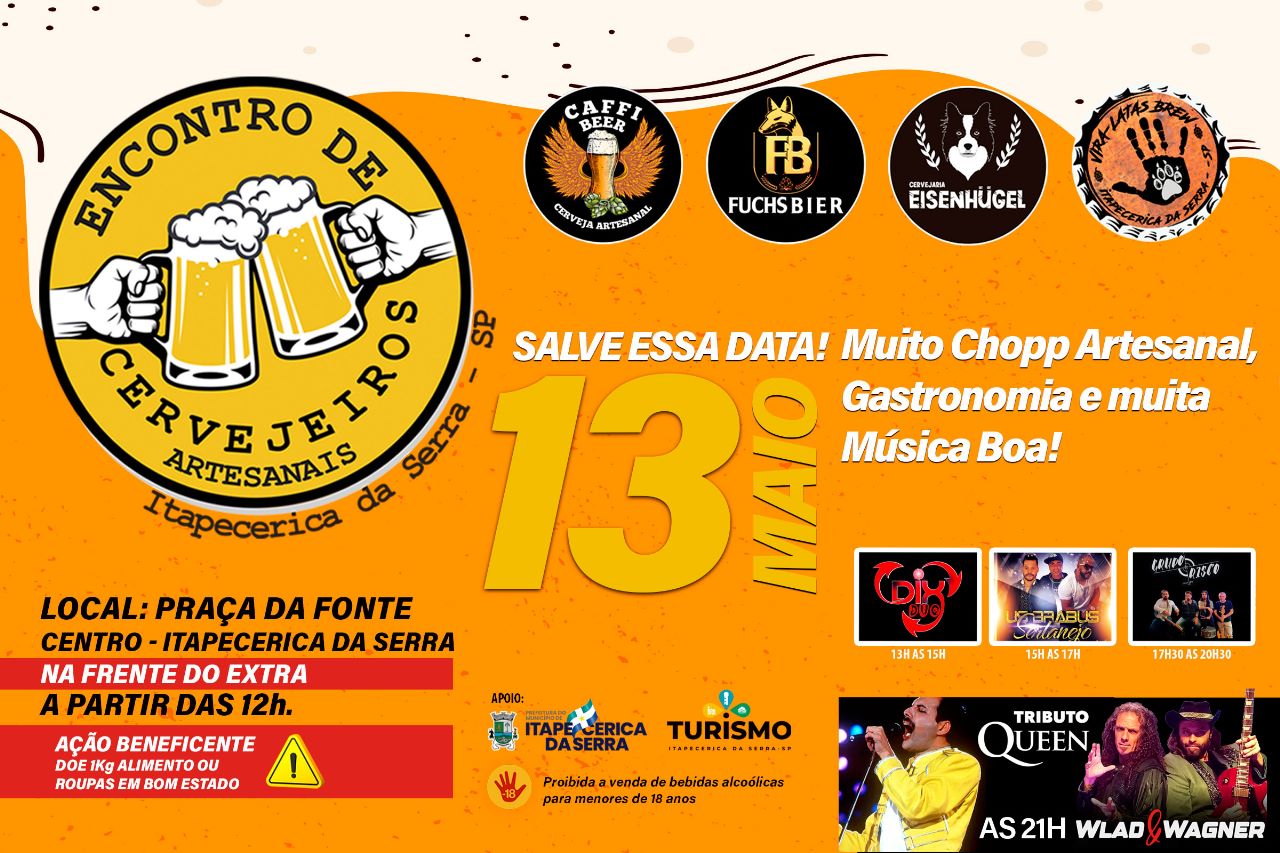 Encontro de Cervejeiros acontece no próximo dia 13 de maio
