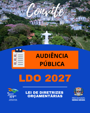 Convite Audiência Pública Lei de Diretrizes Orçamentárias - LDO 2027