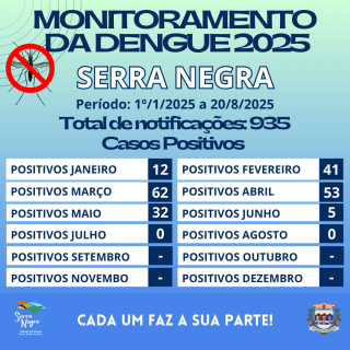 Monitoramento da dengue 1º12025 a 2372025