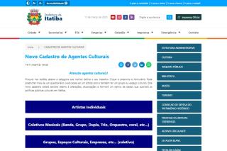 Secretaria de Cultura e Turismo lança cadastro online para agentes culturais