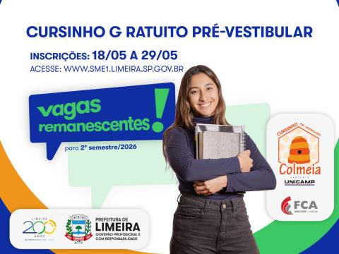 Última semana de inscrições para o Cursinho Pré-Vestibular Colmeia