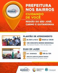 Prefeitura nos Bairros atuará na região do Carmo, São José e Quitandinha a partir desta terça