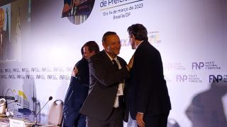 Prefeito Edinho com Ministro Fernando Haddad na 84 Reunião Geral da FNP