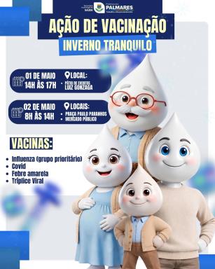 💉❄️ Inverno tranquilo é com vacinação em dia!A Prefeitura dos Palmares, por meio da Secretaria