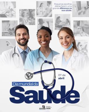 Cuidar da saúde é um compromisso diário 💙Neste Dia Mundial da Saúde (07 de abril), reforçamos a