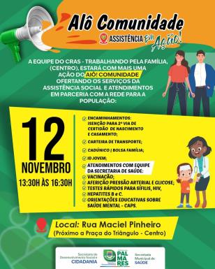 📢 Alô Comunidade! Assistência em Ação 💚A equipe do CRAS – Trabalhando pela Família (Centro) re