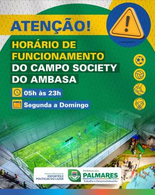 Quer jogar  Atenção, galera do esporte!O Campo Society do Ambasa está com horário de funcionamen