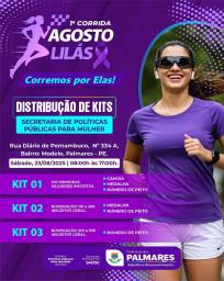 📢 Atenção corredoras e corredores!A distribuição dos kits da 1ª Corrida Agosto Lilás será neste