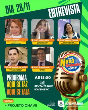 Nesta sexta, 28 de novembro, às 18h, gestores da nossa rede municipal e o professor convidado do