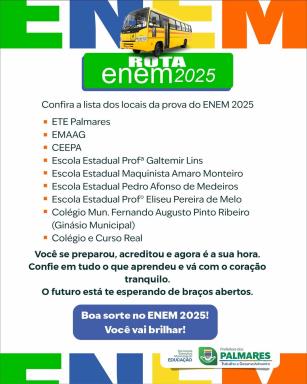 🚌 ROTA ENEM – 2º DIA DE PROVAA rota para o segundo dia do ENEM 2025 está garantida para todos o (2)