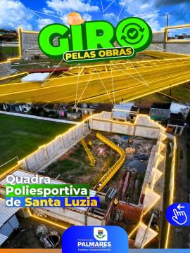 GIRO PELAS OBRAS 🚧Em Santa Luzia, o trabalho segue firme e a nova quadra poliesportiva já começ