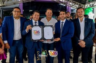 🎉 PALMARES CELEBRA 146 ANOS COM MUITA HISTÓRIA, CONQUISTAS E TRABALHO!Tivemos o hasteamento da bandeira na sede da Prefeitura e a assinatura de mais de diversas ordens de serviço com ações que vão fortalecer a (5)