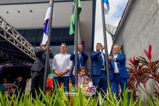 🎉 PALMARES CELEBRA 146 ANOS COM MUITA HISTÓRIA, CONQUISTAS E TRABALHO!Tivemos o hasteamento da bandeira na sede da Prefeitura e a assinatura de mais de diversas ordens de serviço com ações que vão fortalecer a edu