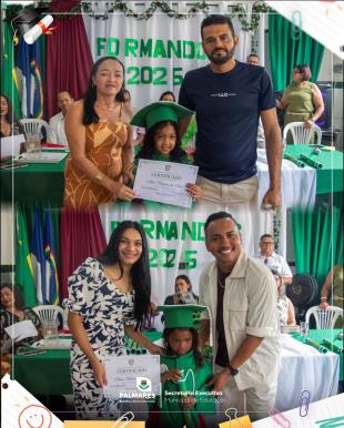 FORMATURA DO PRÉ II E 5º ANO - ESCOLA MUNICIPAL GLAURA DE BARROS LINSNa manhã do dia último dia  (17)